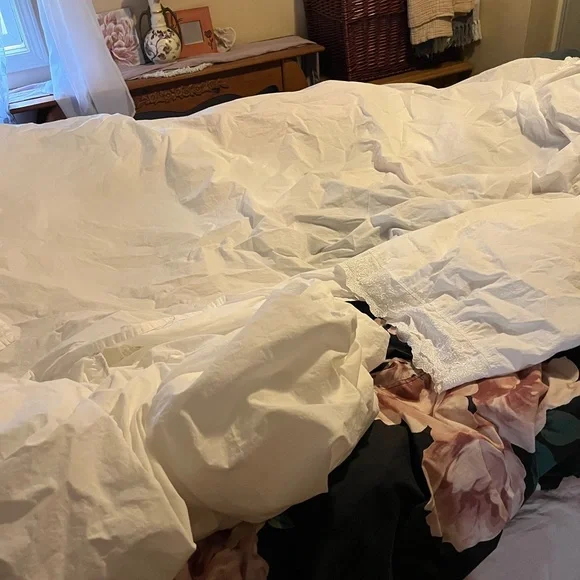 Simply Shabby Chic~White Lace Sheet Set~cotton~twin~4 pieces - Picture 10 of 16